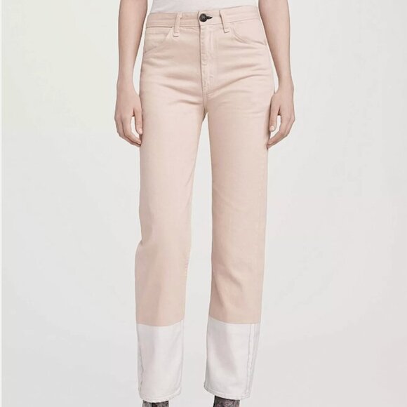 rag & bone Denim - Rag & Bone $395 Retail Rose White Two Toned High Waisted Jeans Womens Size 24